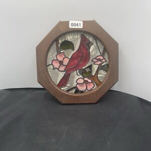 VNTG Red Cardinal Painted Sun Catcher